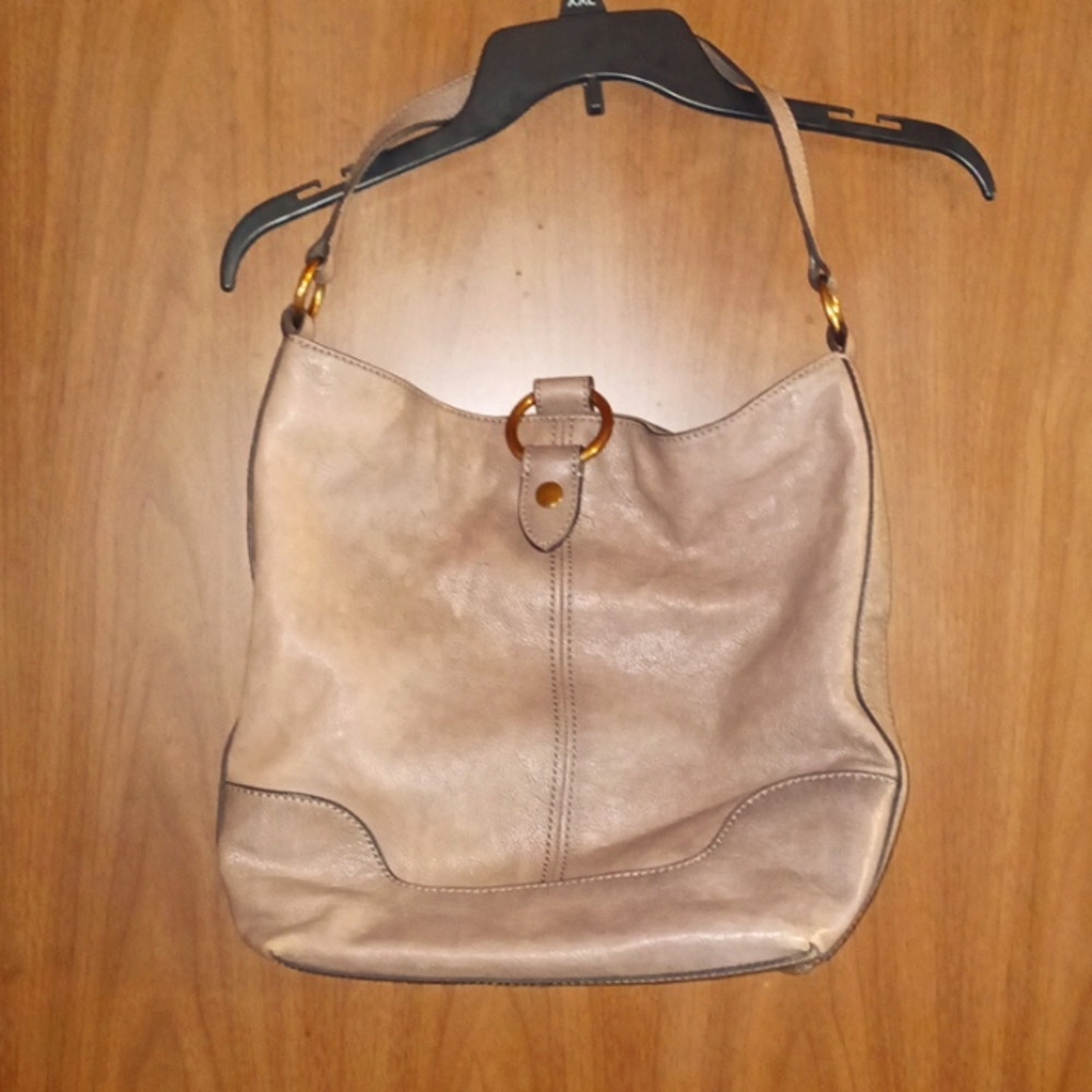 FRYE Grey Leather Hobo Shoulder Bag